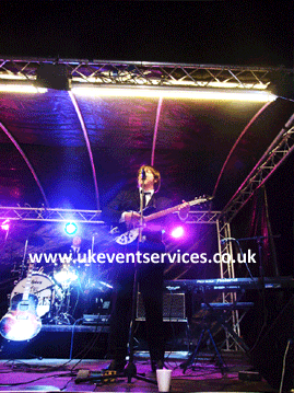 covered stage hire in the midlands for tribute act